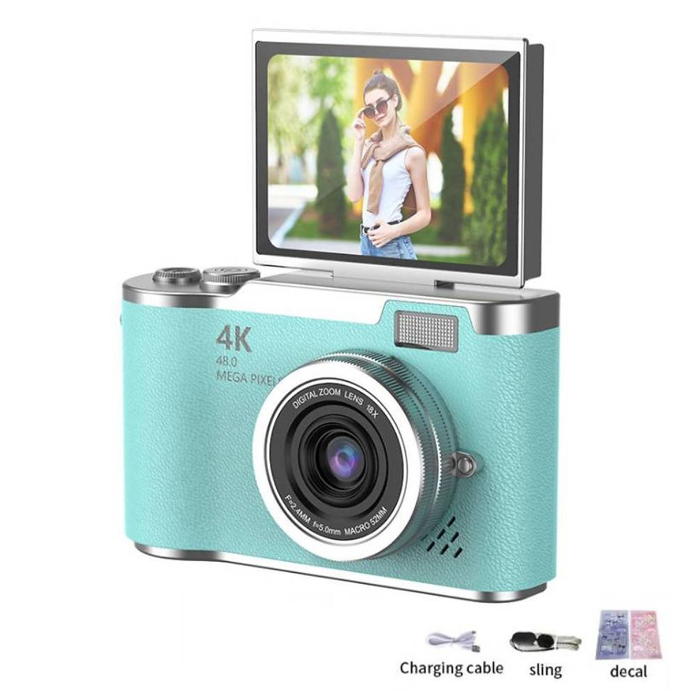 Thumbnail: 4K Digital Camera Beauty Filters 48MP HD Student CCD Camera CMOS Anti Shake 180�
