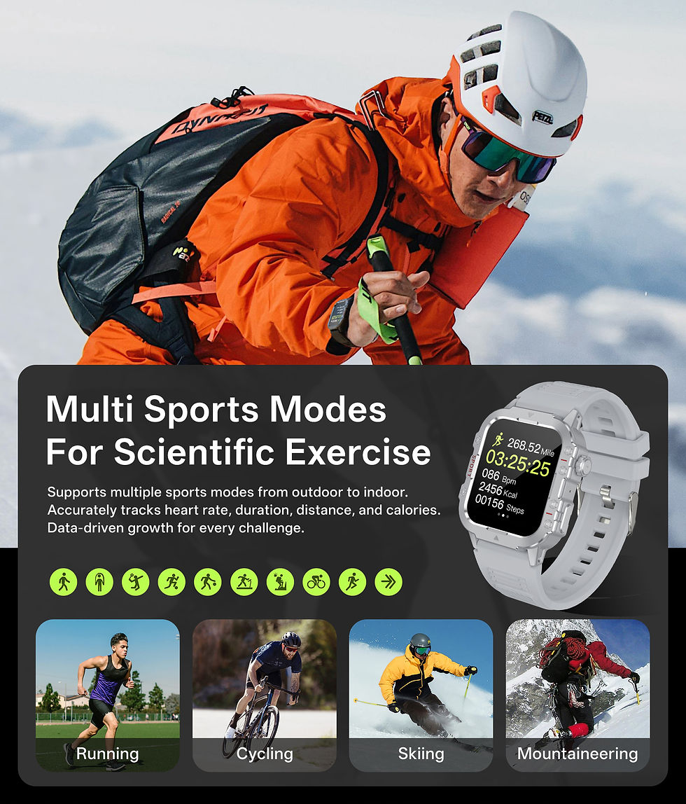 Thumbnail: 2026 New Military Smart Watch Men IP67 3ATM Outdoor Sports Fitness Tracker Healt
