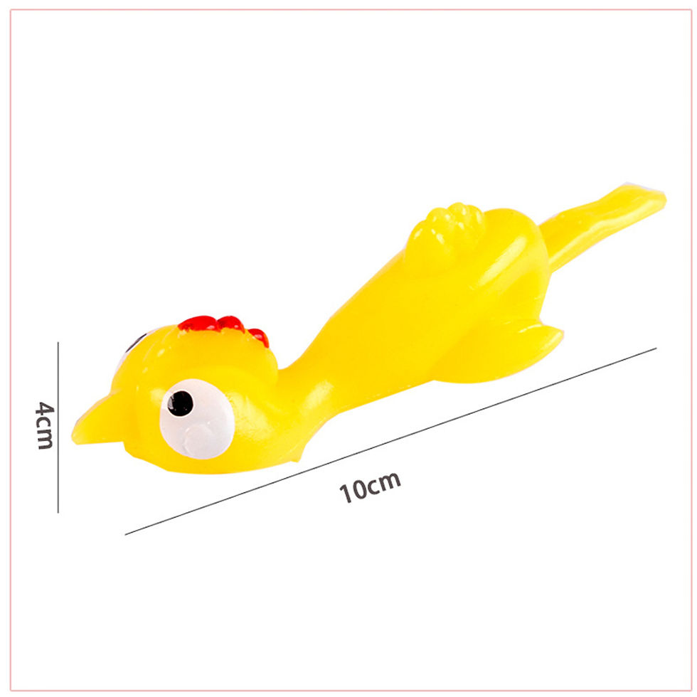 Thumbnail: 20pcs Novelty Sport Catapulted Ejection Chicken Toy Rubber Prank Flying Toy Slin