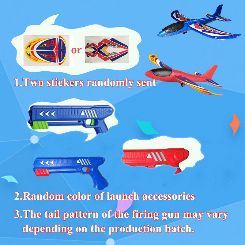 Thumbnail: Kids 24/34cm Foam Plane Launcher Outdoor Toy for Boys Sport Catapult Game Childr