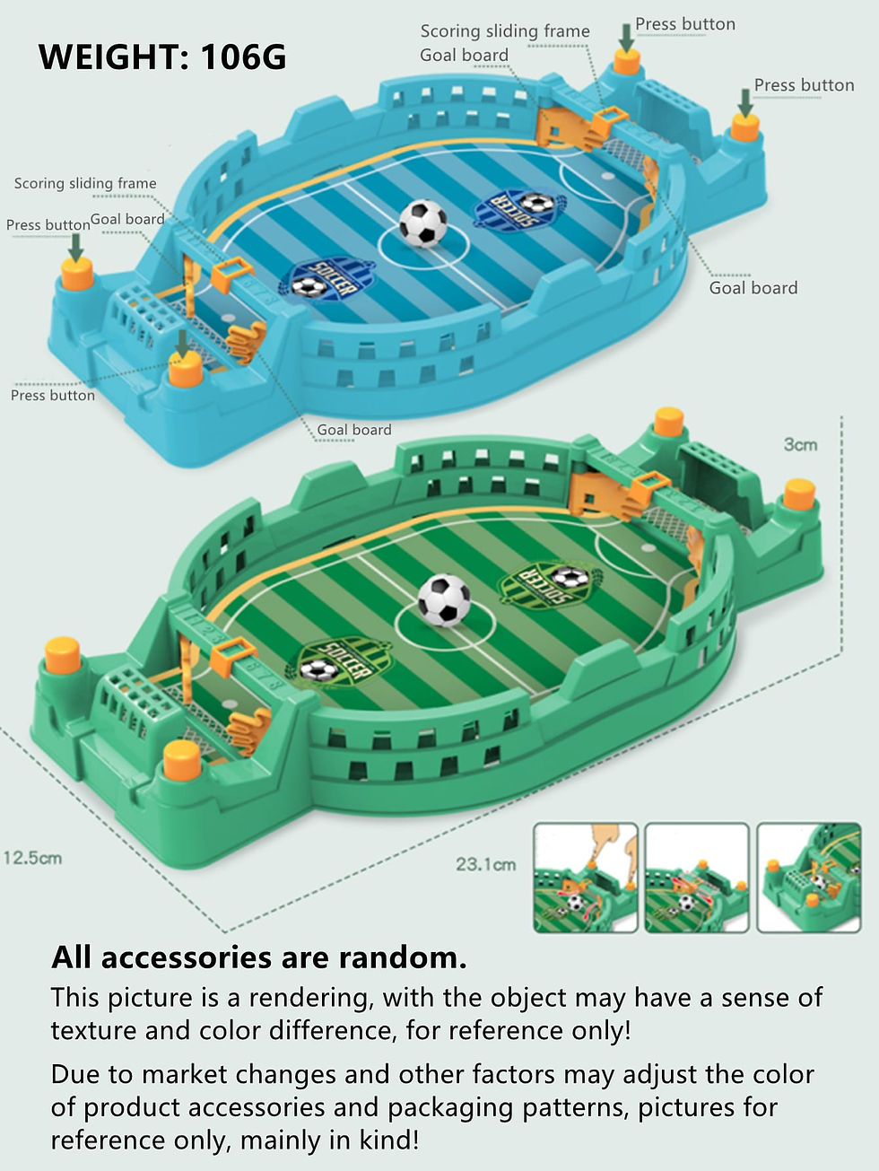 Thumbnail: Football Table Mini Tabletop Interactive Game, Soccer Tabletops Competition Spor