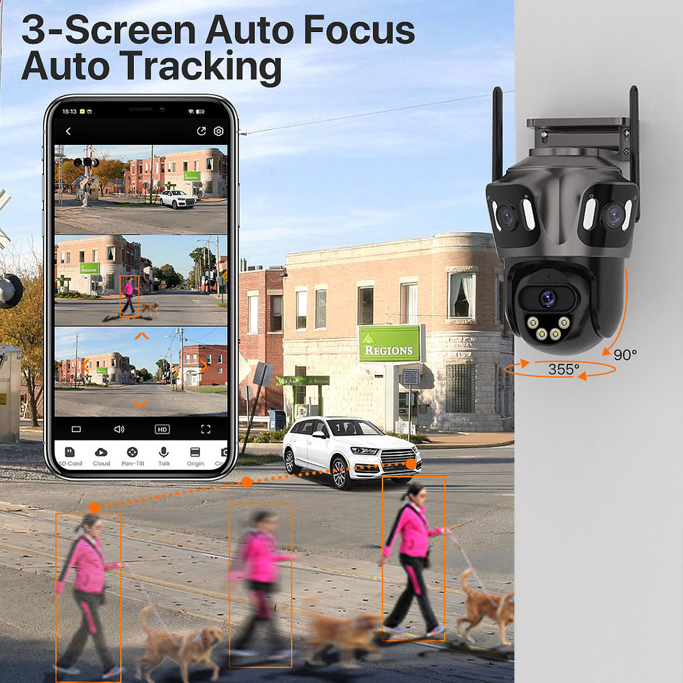 Thumbnail: Three Screen WIFI IP Camera Outdoor 4K Dual Lens PTZ Camera Ai Human Detection I