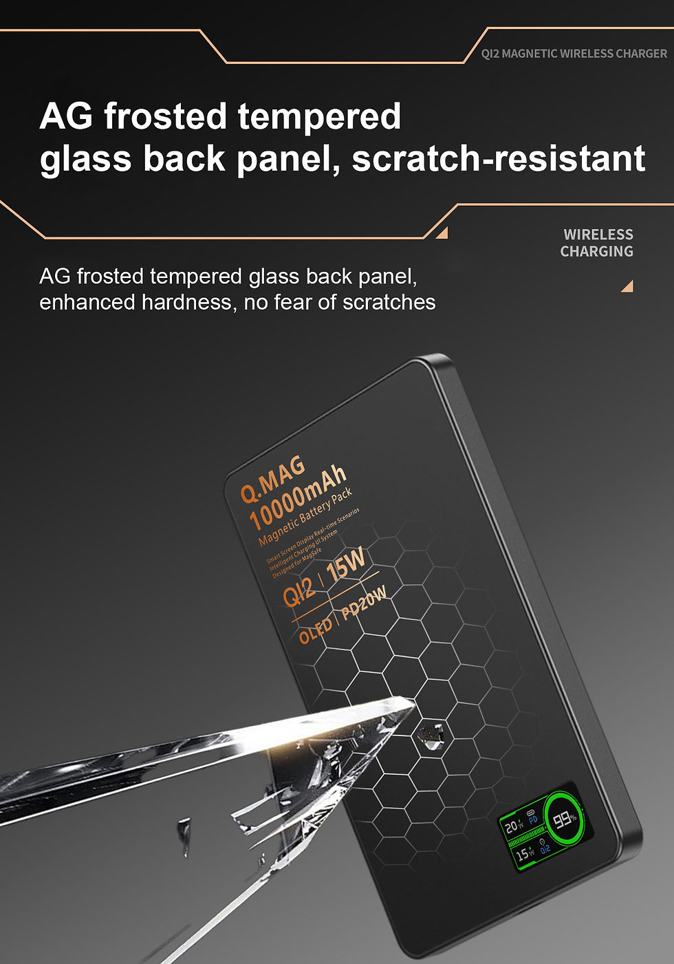 Thumbnail: QI 2.1 Magnetic Powerbank Wireless Fast Charing Spare Portable External Battery 