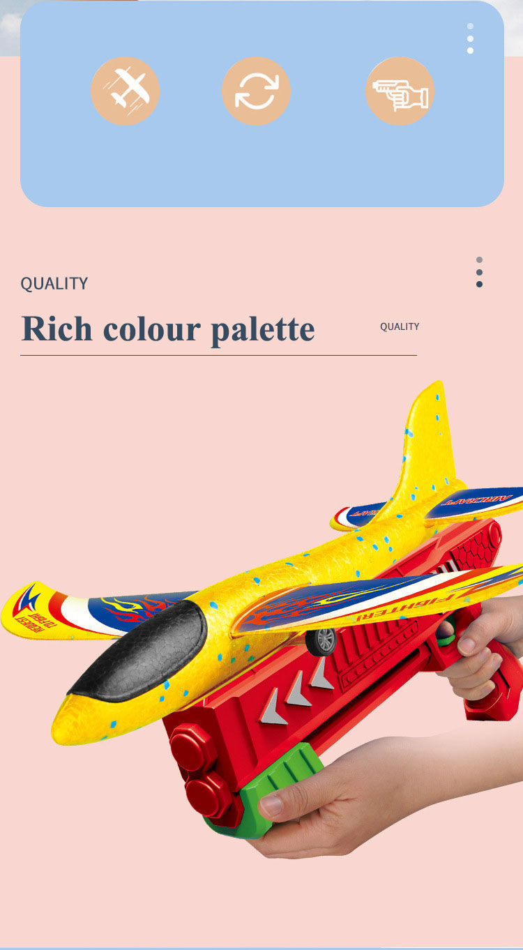 Thumbnail: Kids 24/34cm Foam Plane Launcher Outdoor Toy for Boys Sport Catapult Game Childr