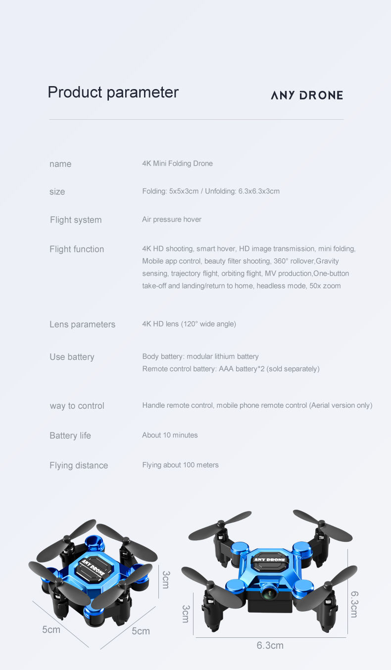 Thumbnail: K04 Mini Folding Storage Aircraft Mini Drone Aerial Photography High Definition 