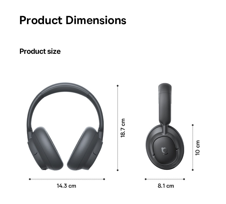 Thumbnail: Baseus Bass EH10 NC Wireless Headphones Bluetooth 6.0 Noise Canceling 45dB Over 