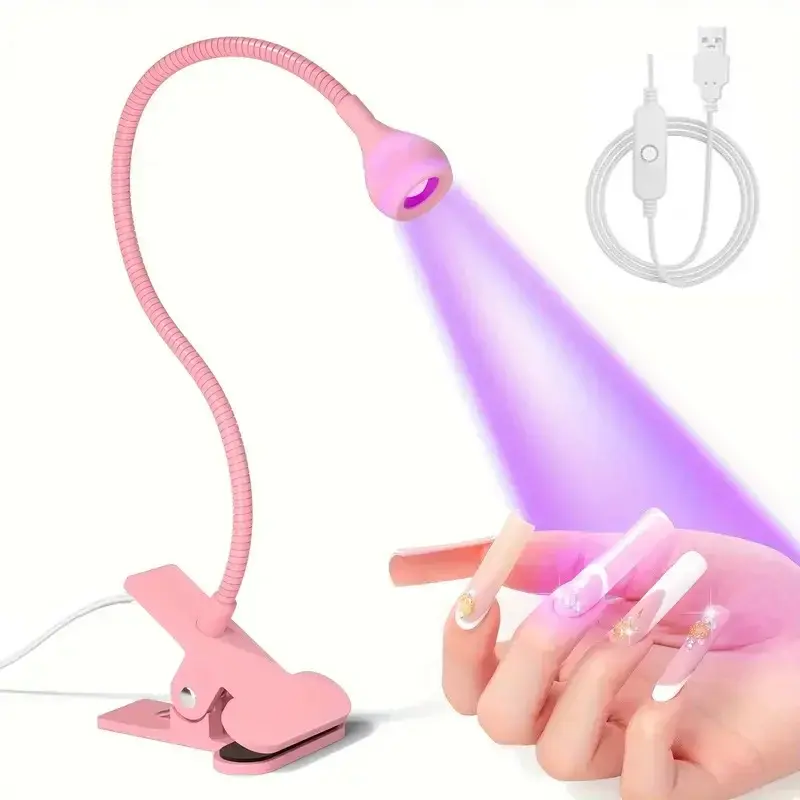 Thumbnail: Nail Dryer Light UV Nail lamp 395nm Wavelength Clip-on Desk Mini USB For Gel Nai