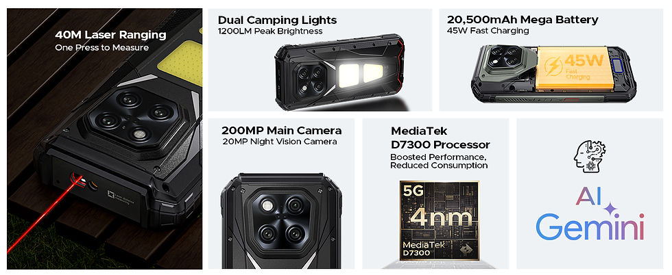 Thumbnail: DOOGEE V Max LR 5G Rugged Phone  Laser Rngefinder Dual Camping lights 20500mAh B
