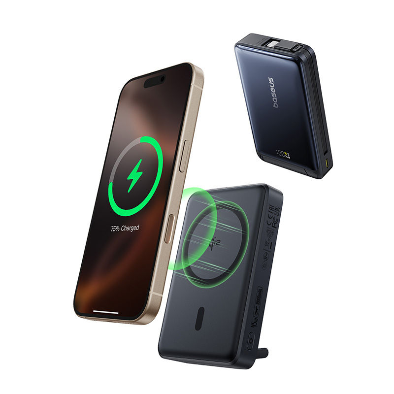 Thumbnail: Baseus Qi2 45W Power Bank 10000mah With Kickstand For MagSafe 15W Magnetic Wirel