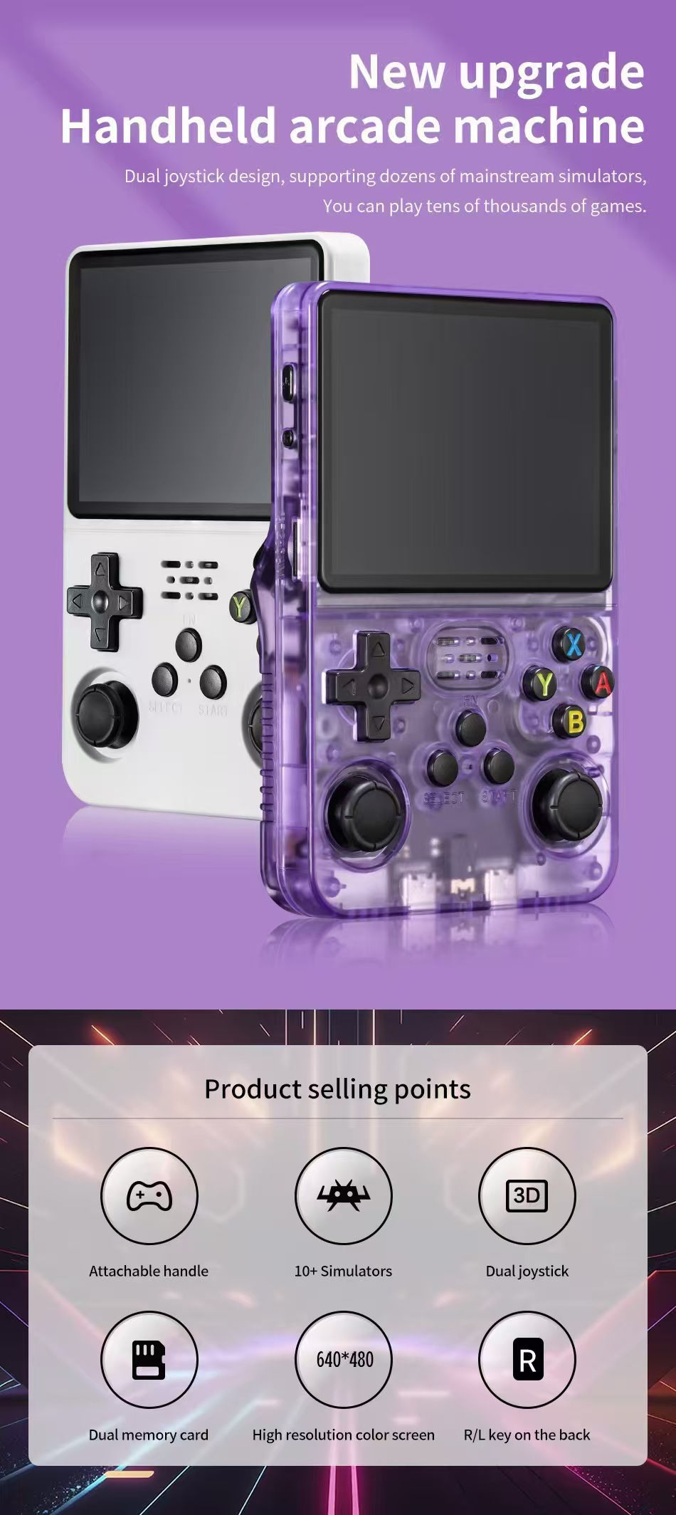 Thumbnail: R36S Retro Handheld Video Game Console Linux System 3.5 Inch IPS Screen Portable