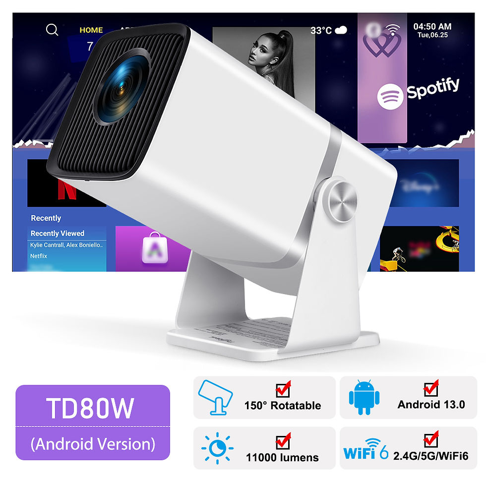 Thumbnail: ThundeaL 4K Full HD Projector FHD TD80W Android WiFi 3D Home Theater TD80 Portab
