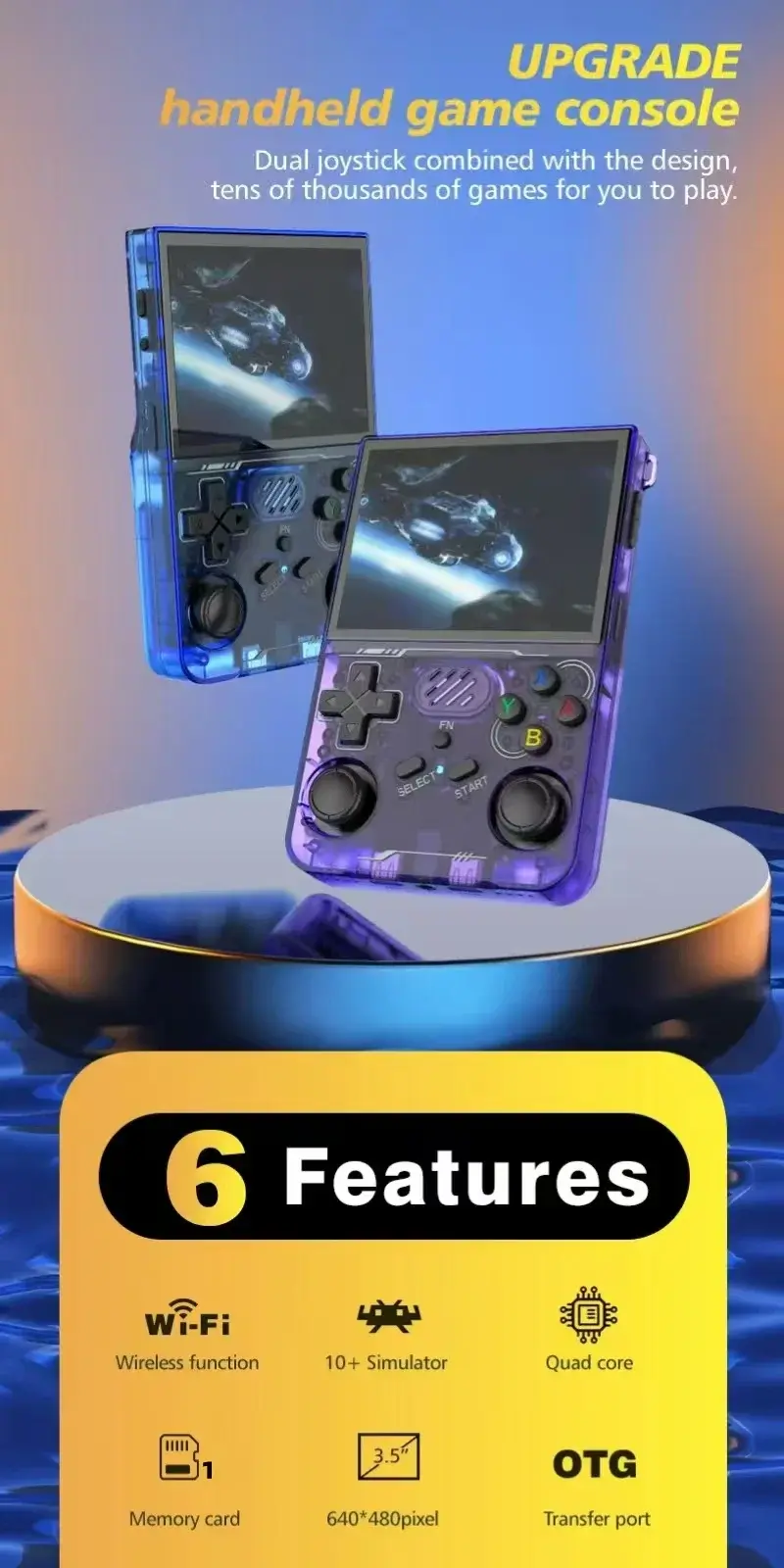 Thumbnail: R36S updated R36XX Retro Handheld Game Console Linux ARKOS 3.5Inch IPS Screen Po