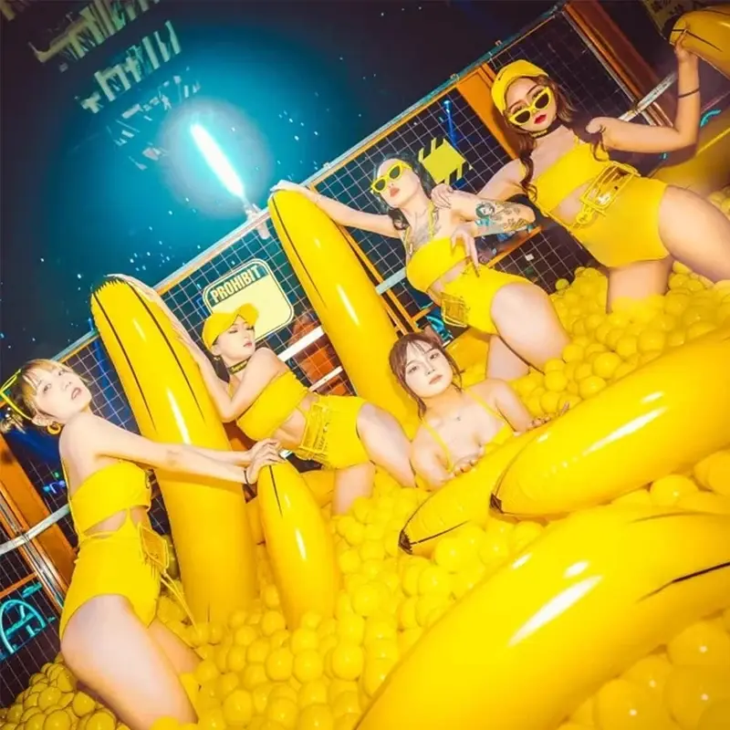 Thumbnail: 1pc Inflatable Banana  60cm/180cm Fake Banana  Fruit Props Inflatable Toys Bache