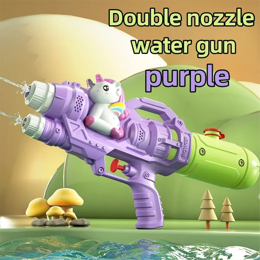 Thumbnail: Unicorn Water Spray Toy Double Nozzle Water Gun Dinosaur Press Type Watergun Car