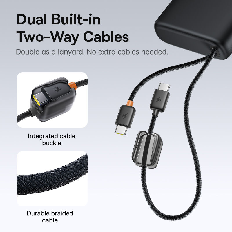 Thumbnail: Baseus 145W Power Bank 25000mAh Fast Charging Built-In Type-C Cable Portable Bat