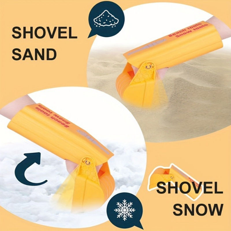 Thumbnail: 1pc/2pcs Pro Sand & Snow Shovel - Vibrant Orange Beach Digging Tool for Kids/Adu