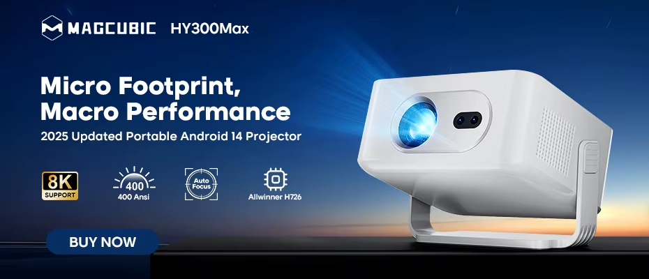 Thumbnail: Magcubic Auto Focus Android14 4K Projector 900ANSI 8K Native 1080P HY350Max With
