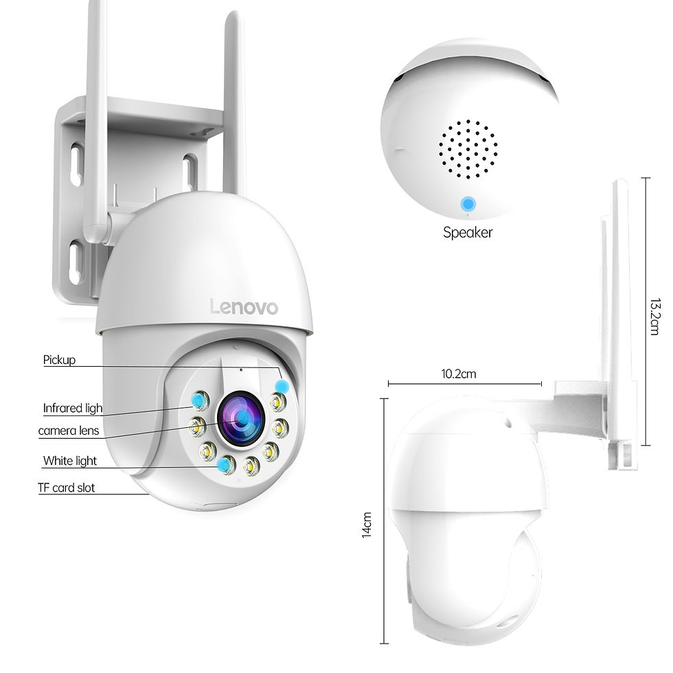 Thumbnail: Lenovo 5MP Smart Wifi PTZ Camera Outdoor 5x Digital Zoom Auto Tracking ONVIF CCT