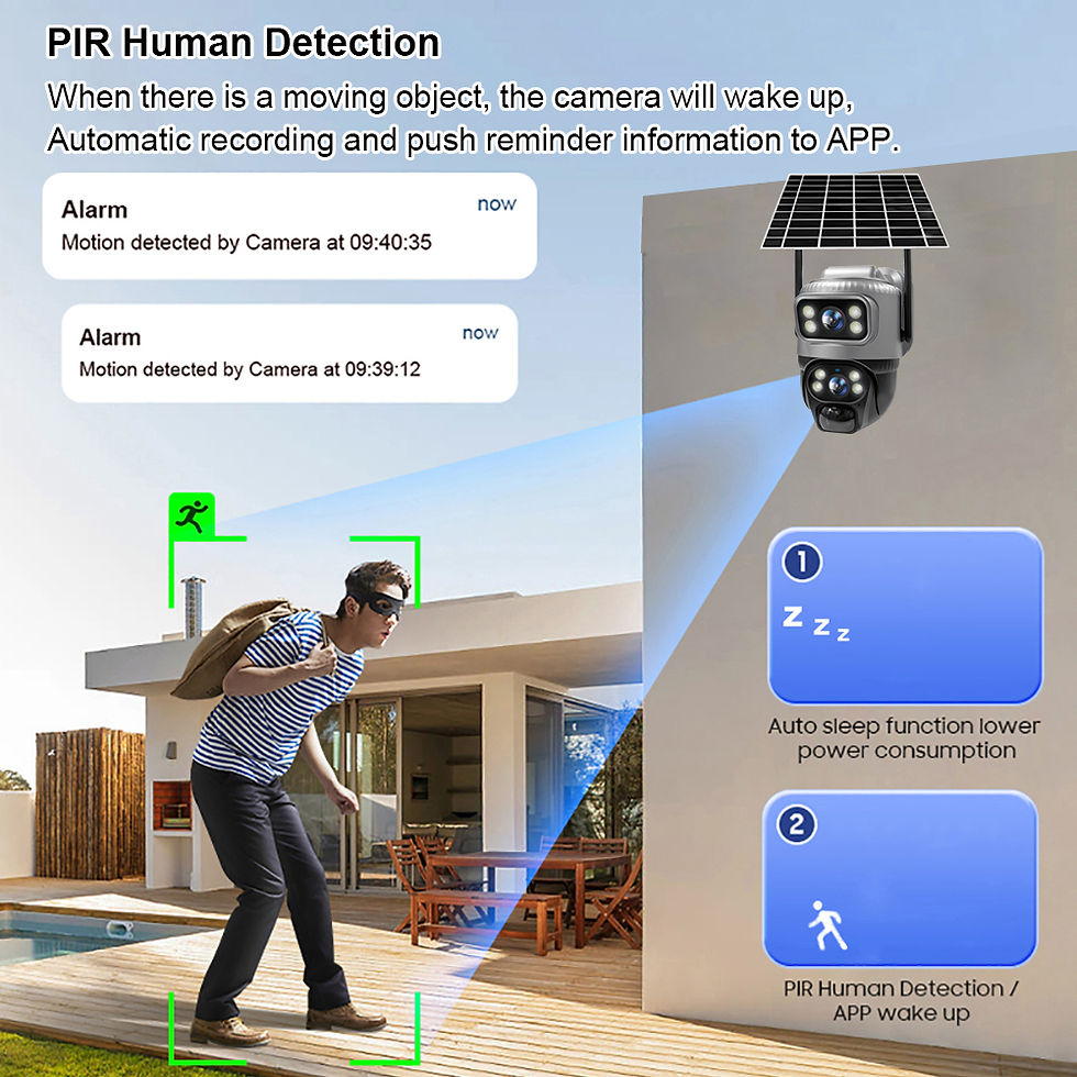 Thumbnail: V380 Dual Lens 4G Camera Solar PIR Human Detection Night Vision Waterproof Secur