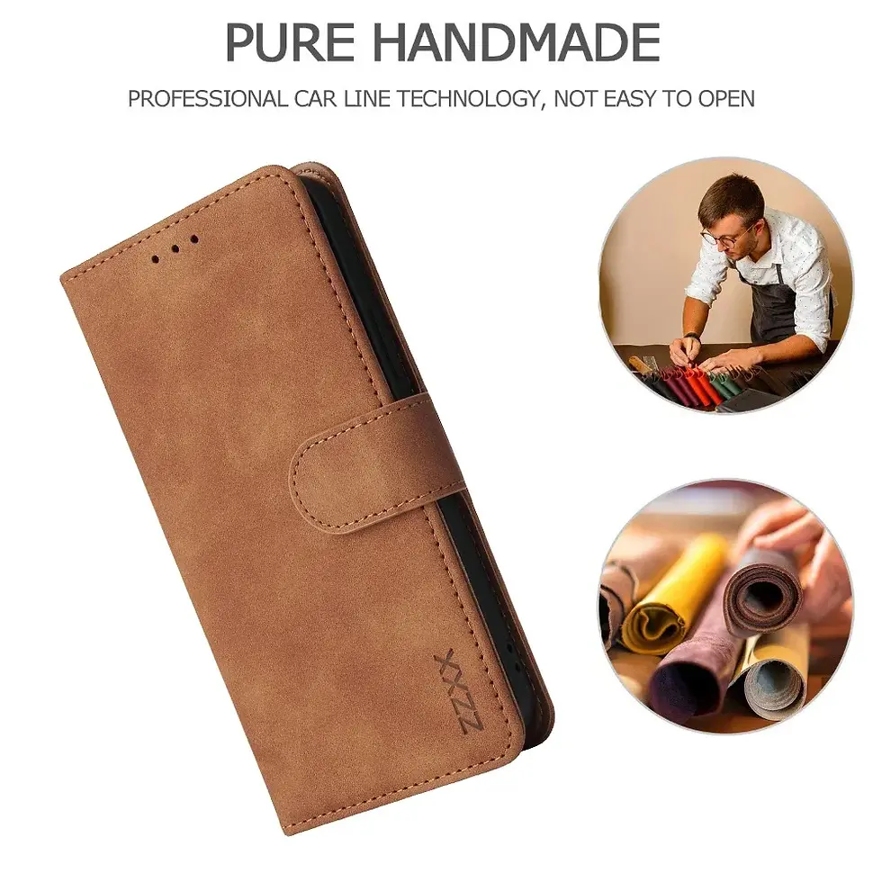 Thumbnail: ZZXX Leather Wallet Phone Case For iPhone 16e 16 Pro Max 15 14 13 Mini 12 11 X X