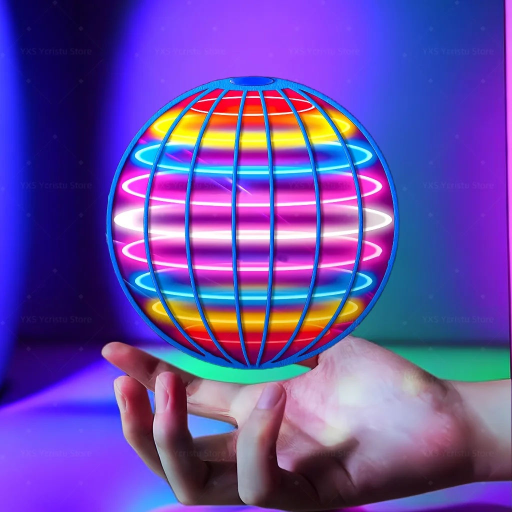Flying ball, automatic spinning ball, LED dazzling lights, floating magic, fan, 