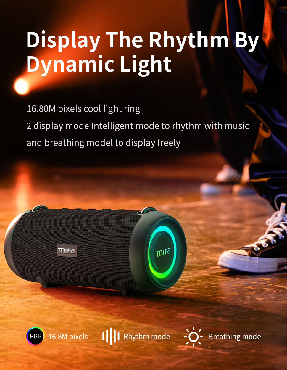 Thumbnail: mifa A90 Bluetooth Speaker 60W Output Power Bluetooth Speaker with Class D Ampli