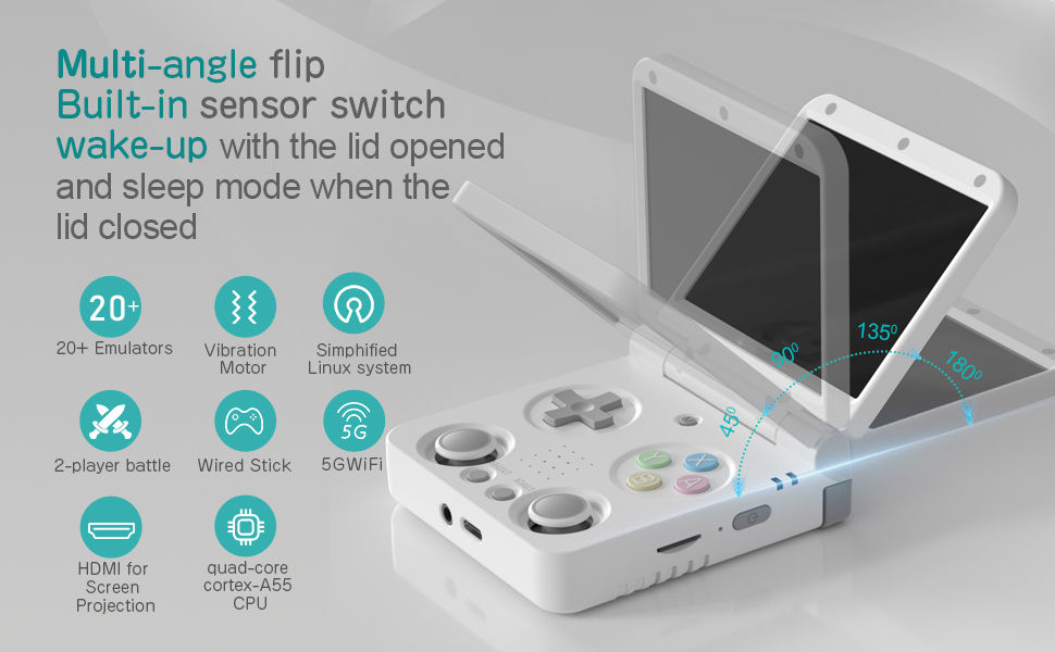 Thumbnail: MIYOO Flip V2 Handheld Game Console 3.5''IPS Screen Retro Compact Portable Game 