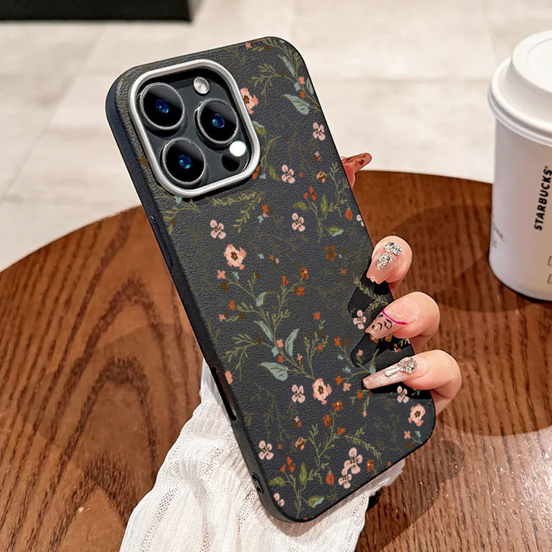 Thumbnail: Small Flower Lichee Pattern Phone Case For iPhone 17 16 Pro Max 15 14 13 12 11 X