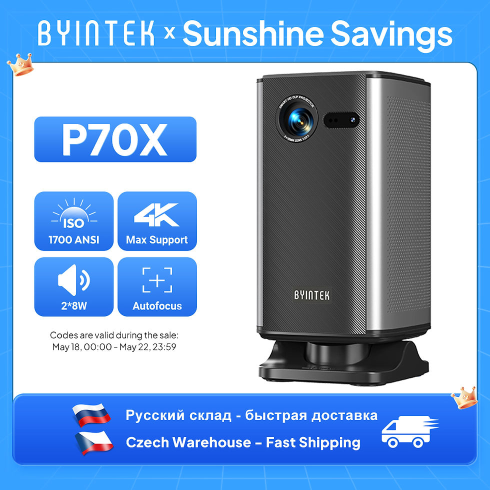 Thumbnail: BYINTEK P70X Portable Mini Projector with Built-in Battery 4K Support 3D Wifi fo