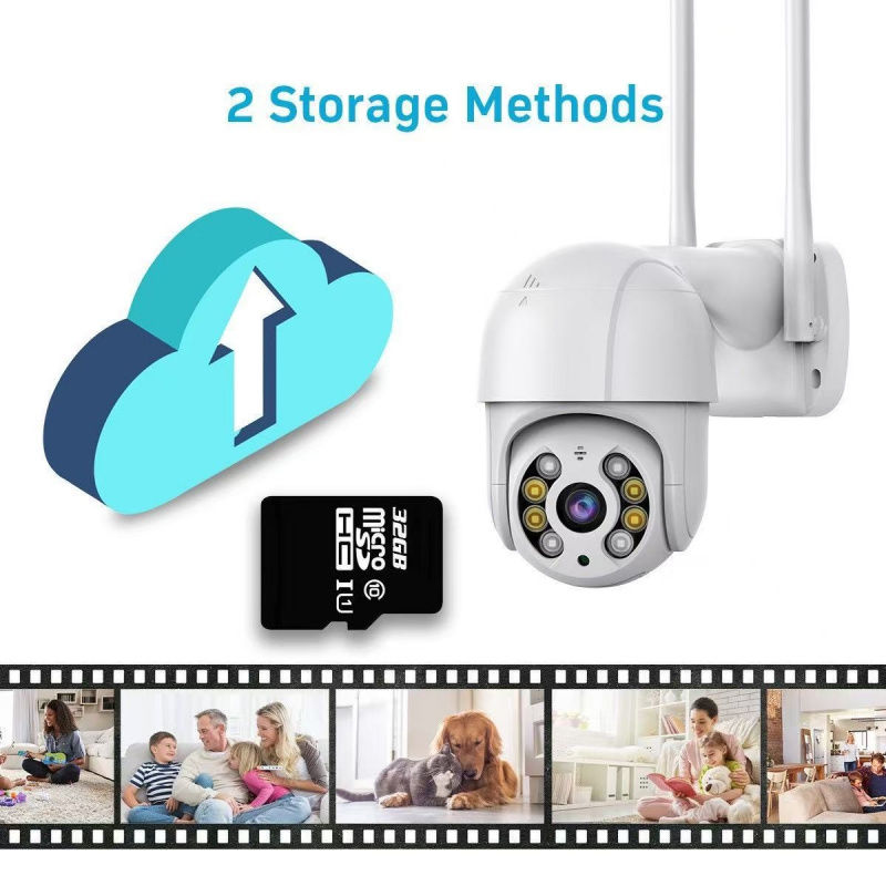 Thumbnail: 8MP 4K Wireless PTZ Camera HD 1080P Color Night Vision Wifi IP Camera Outdoor 5M