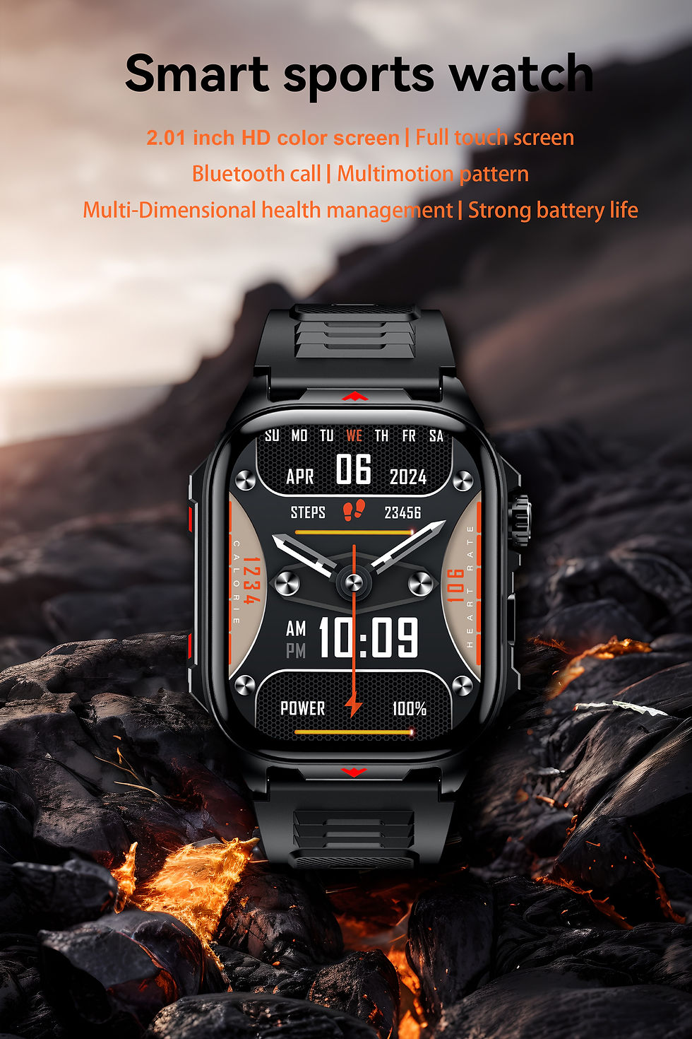 Thumbnail: Electronic Smart Watch BT Call Heart Rate Monitor Smartwatch Fitness Tracker Wat