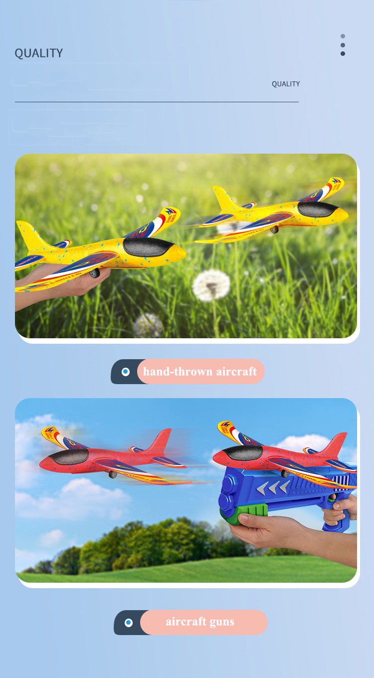Thumbnail: Kids 24/34cm Foam Plane Launcher Outdoor Toy for Boys Sport Catapult Game Childr