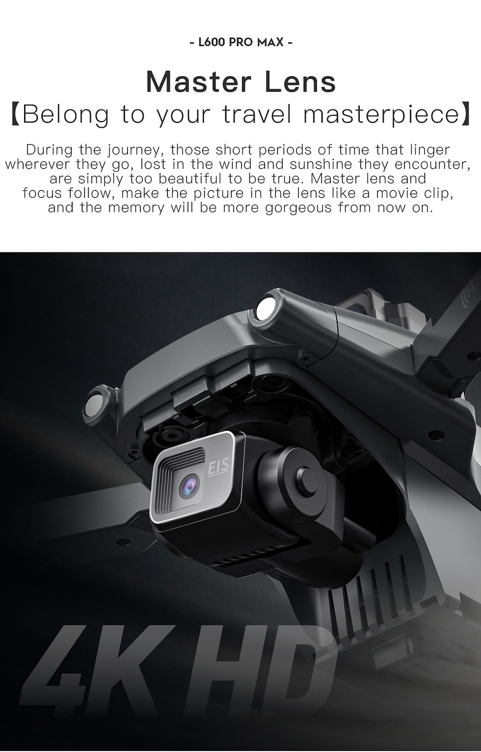 Thumbnail: New L600 PRO MAX/PRO GPS Drone 5KM 4K Professional HD Dual Camera 3-Axis Gimbal 