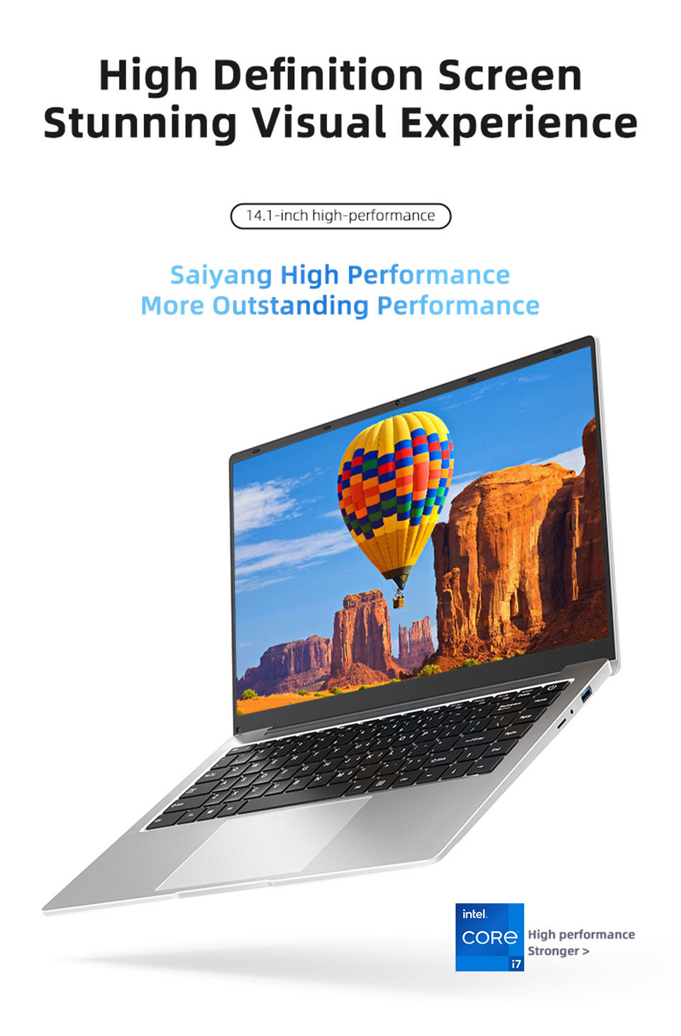 Thumbnail: 2026 Intel Core i7 9850H Intel A3950 Ultra Slim Laptop 14.1“ Windows 11 Notebo