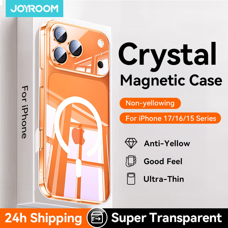 Thumbnail: Joyroom Magnetic Case For iPhone 17 16 Pro Max Case Anti Yellow Transparent Cove