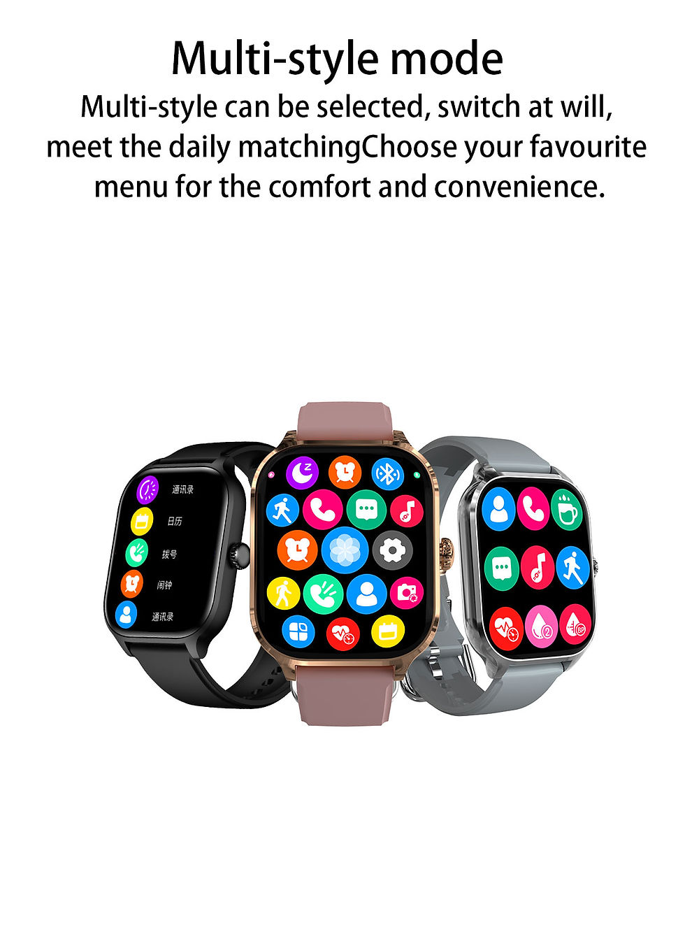 Thumbnail: NEW 2.01'' Smartwatch Fitness Tracker Clock Sports Smartband Blood Pressure Moni