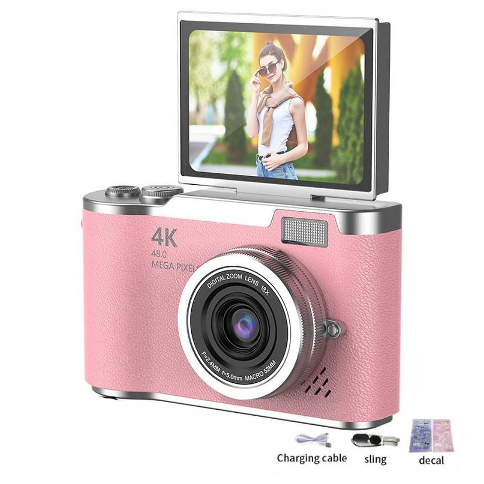 Thumbnail: 4K Digital Camera Beauty Filters 48MP HD Student CCD Camera CMOS Anti Shake 180�