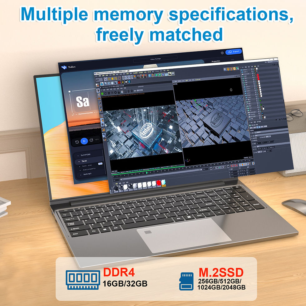 Thumbnail: Laptop 15.6" intel i7-6500U gaming laptops 32GB DDR4 2TB windows 11 Backlit Keyb