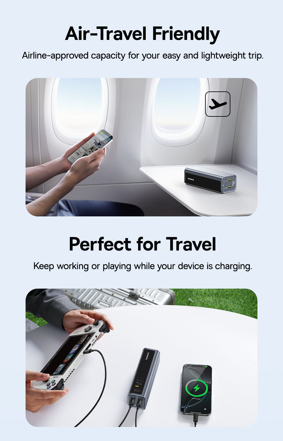 Thumbnail: Baseus 145W Power Bank 20800mAh Dual USB A USB C PD 100W Fast Charging Digital D