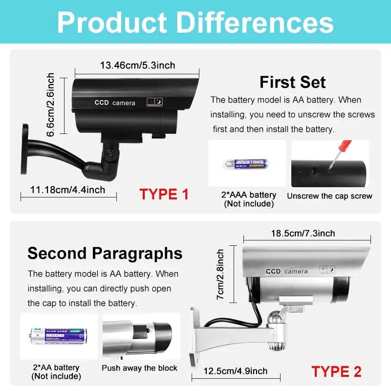 Thumbnail: 1PC Dummy Security Camera Watreproof Indoor Outdoor Fake CCTV Surveillance Syste