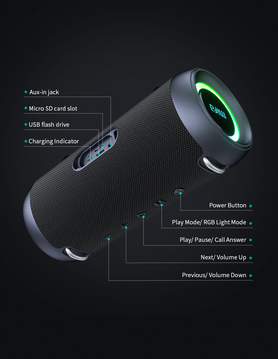 Thumbnail: mifa A90 Bluetooth Speaker 60W Output Power Bluetooth Speaker with Class D Ampli