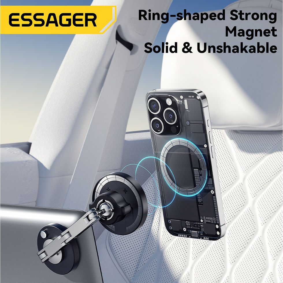 Thumbnail: Essager Magnetic Wireless Charger Car Phone Holder 15W Fast Charging Easy Paste 