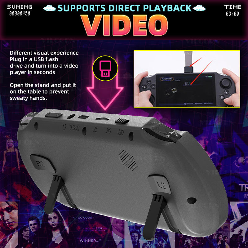 Thumbnail: NEW SF3000 Portable Handheld Game Console Pocket Video Game Player 20000 Games F