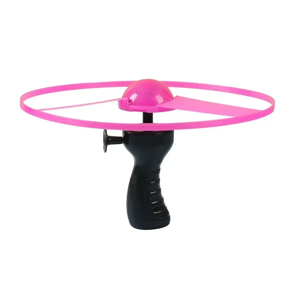 Thumbnail: 1PCS Kids Luminous Flying Disc Propeller Toys LED Lighting Pull String Flying UF