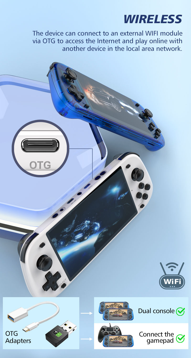 Thumbnail: New R50S Retro Handheld Game Console 5.1 Inch Large Screen Linux System 854*480 
