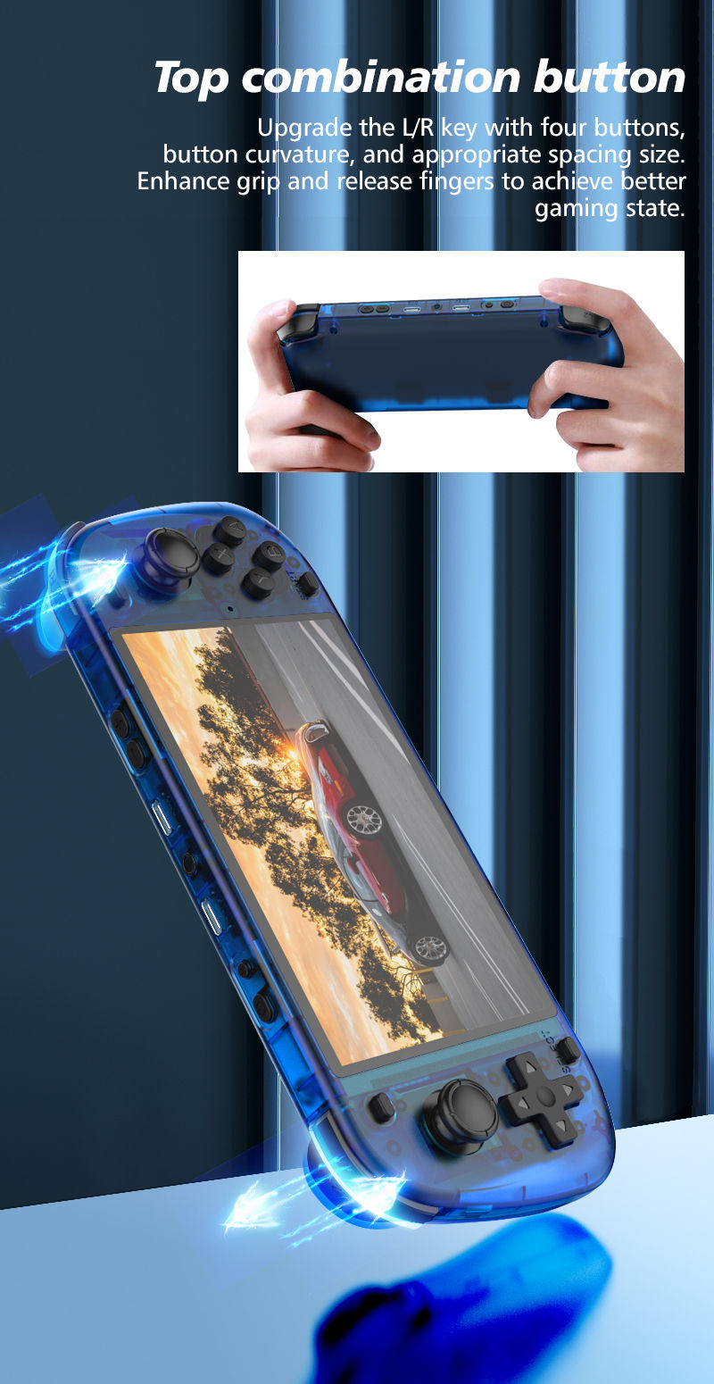 Thumbnail: New R50S Retro Handheld Game Console 5.1 Inch Large Screen Linux System 854*480 