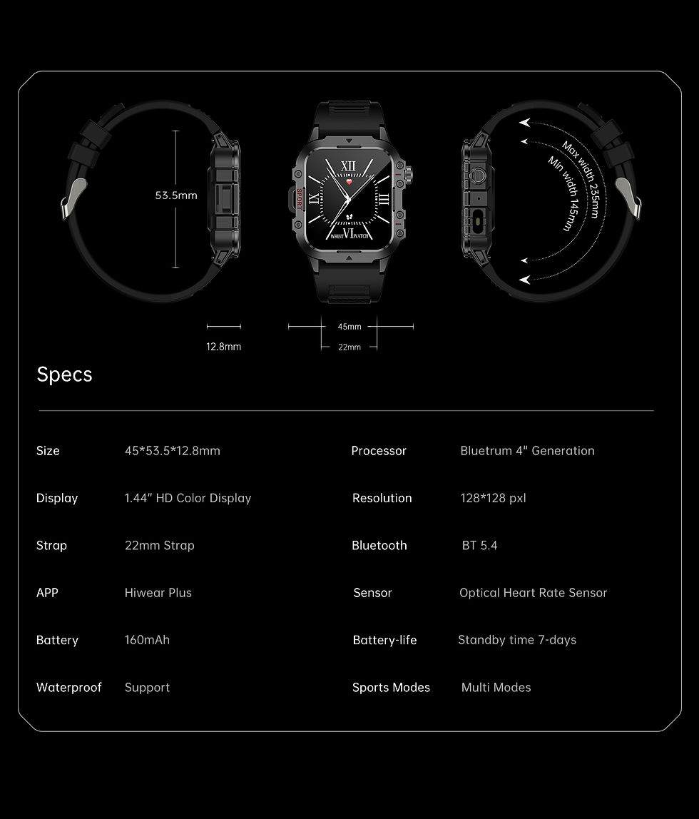 Thumbnail: 2026 New Military Smart Watch Men IP67 3ATM Outdoor Sports Fitness Tracker Healt