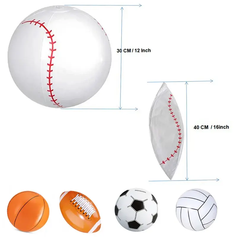 Thumbnail: 1-20PCS Inflatable Sports Balls Set Football Baseball Basketball Summer Beach Po