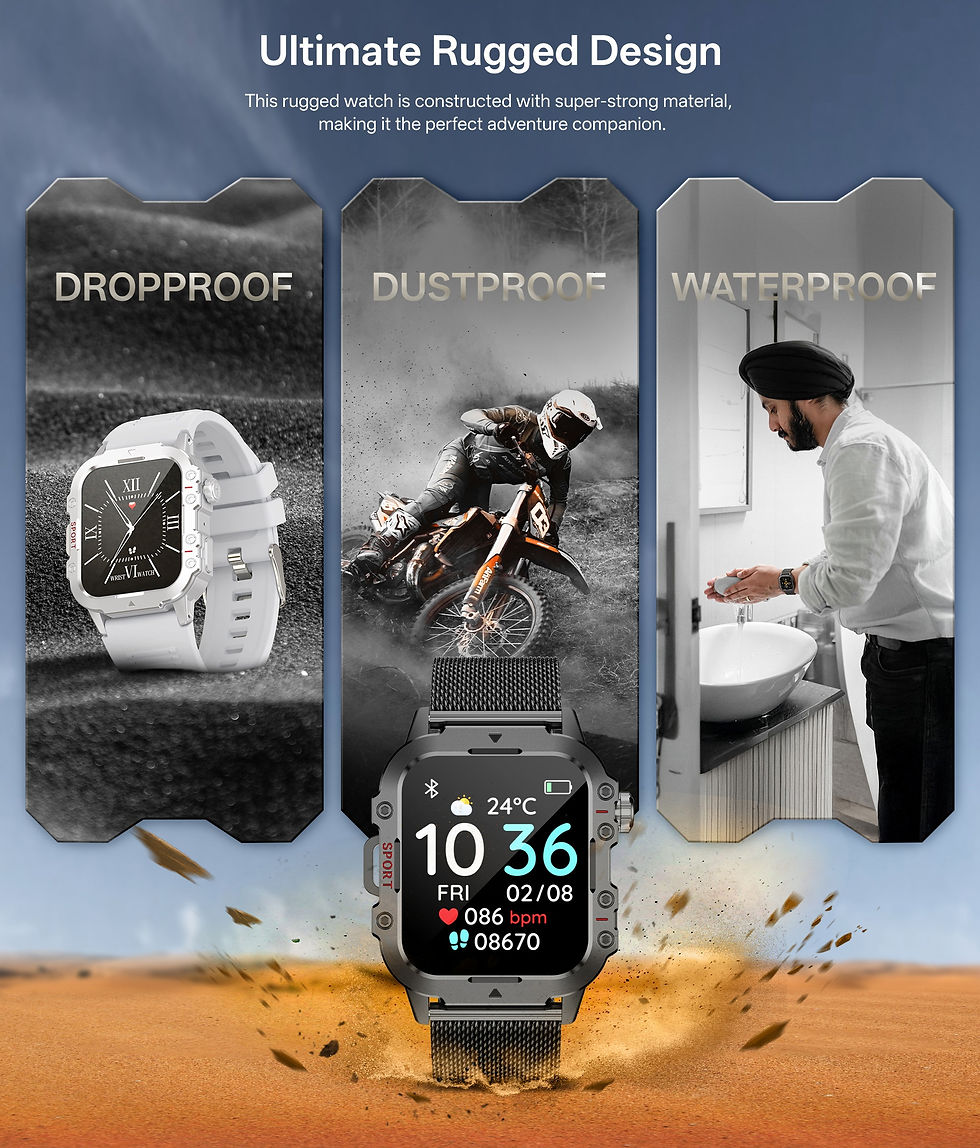 Thumbnail: 2026 New Military Smart Watch Men IP67 3ATM Outdoor Sports Fitness Tracker Healt