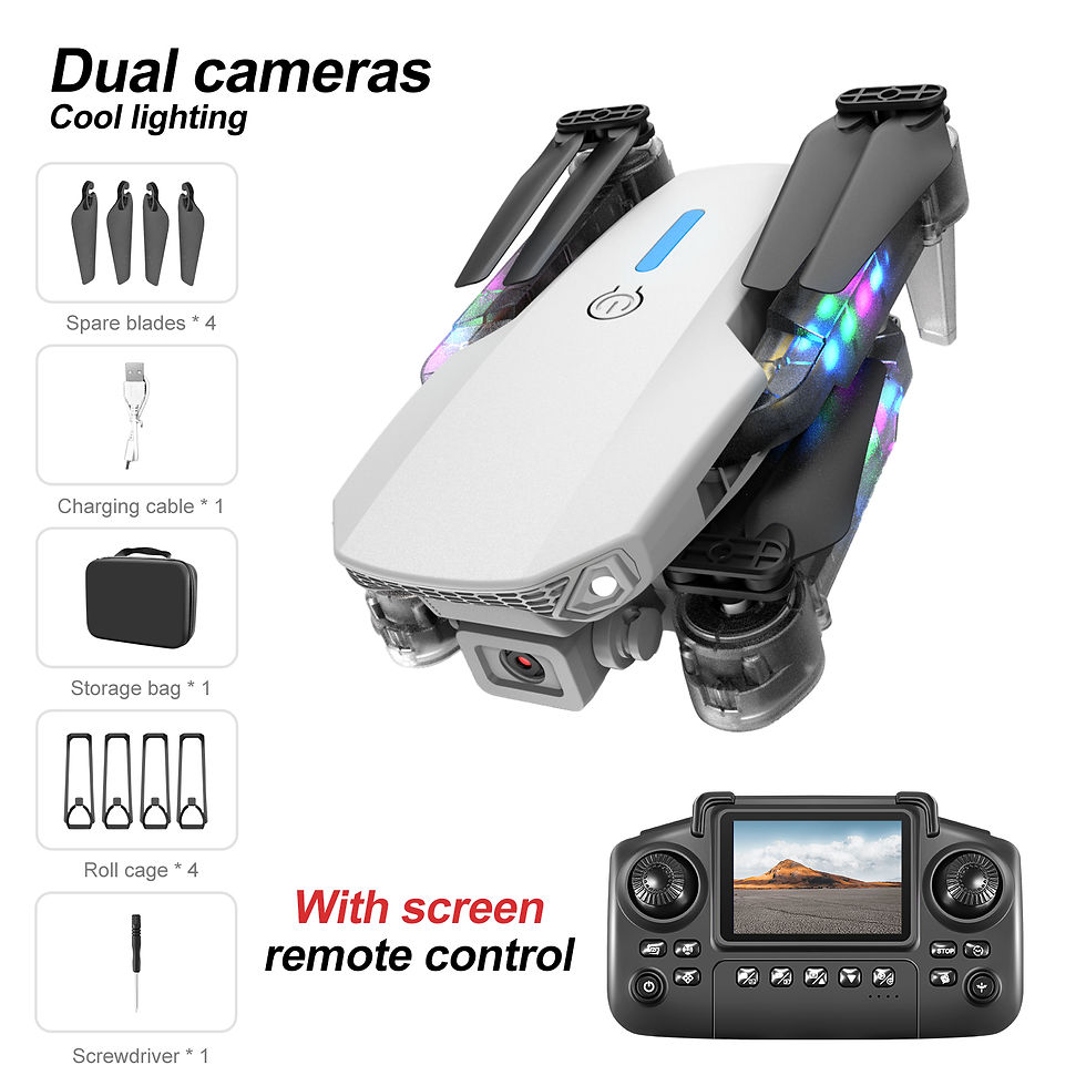 Thumbnail: White Gray E88E99 Lighting Screen Control Mini Drone Dual Camera Optical Flow Fi